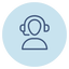 blue customer service icon
